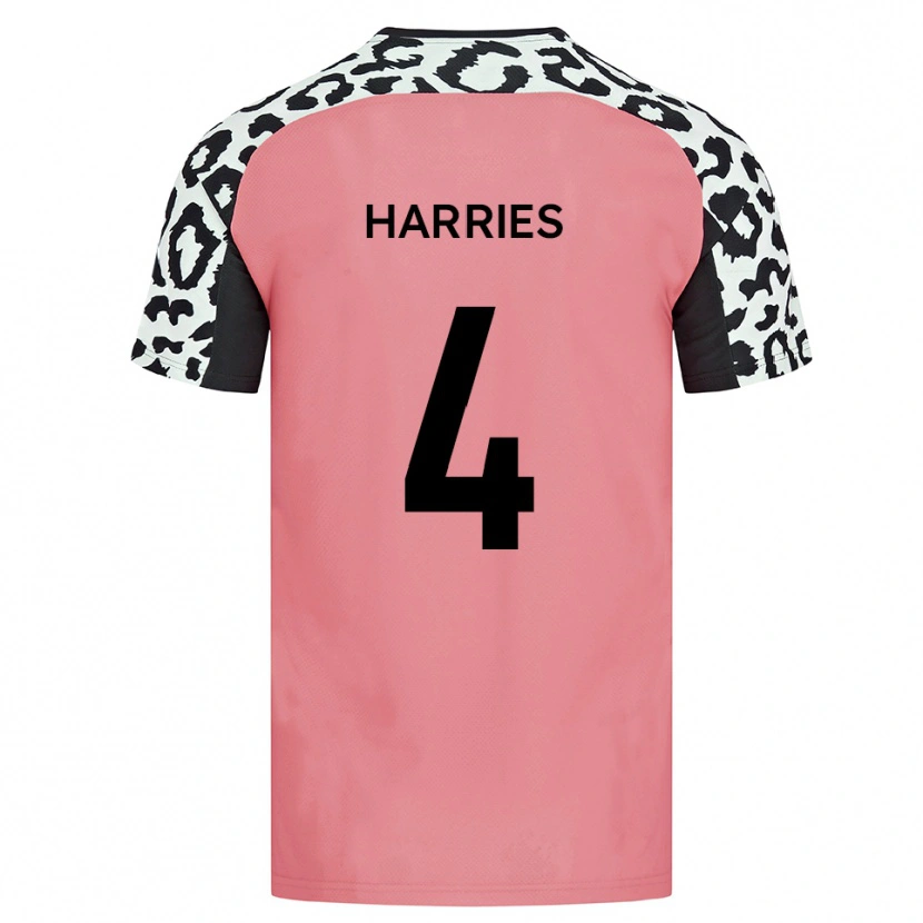 Danxen Enfant Maillot Cian Harries #4 Rose Noir Tenues Extérieur 2025/26 T-Shirt