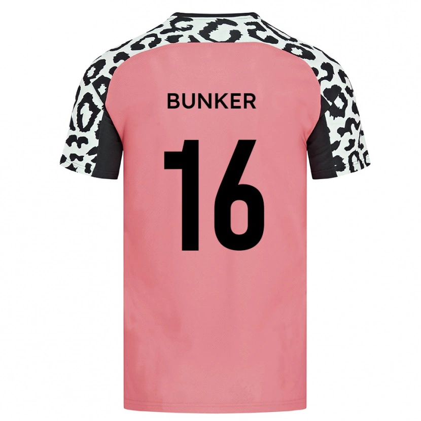 Danxen Enfant Maillot Harvey Bunker #16 Rose Noir Tenues Extérieur 2025/26 T-Shirt
