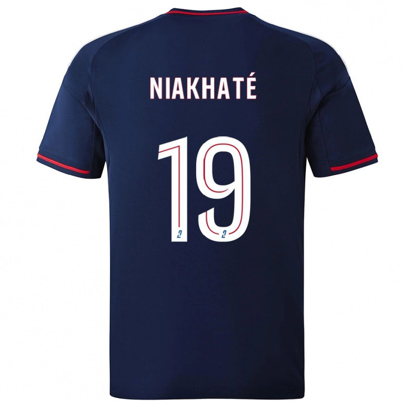 Danxen Enfant Maillot Moussa Niakhaté #19 Marine Rouge Tenues Extérieur 2025/26 T-Shirt