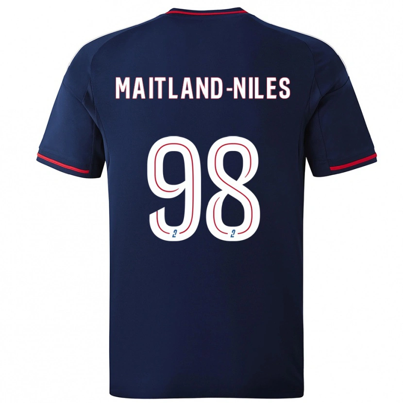 Danxen Enfant Maillot Ainsley Maitland-Niles #98 Marine Rouge Tenues Extérieur 2025/26 T-Shirt