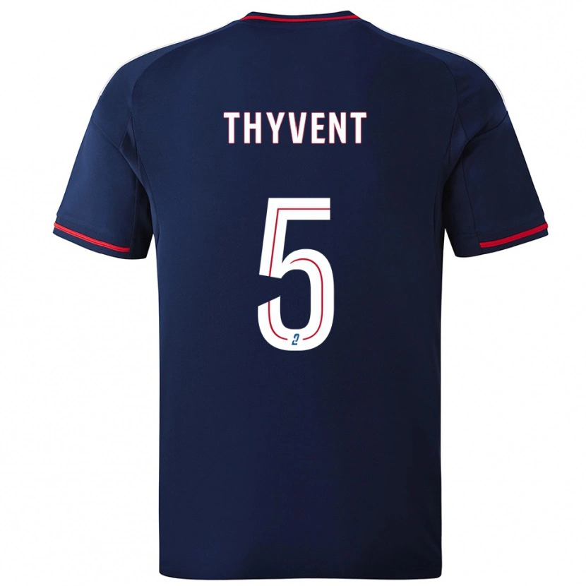 Danxen Enfant Maillot Estéban Thyvent #5 Marine Rouge Tenues Extérieur 2025/26 T-Shirt