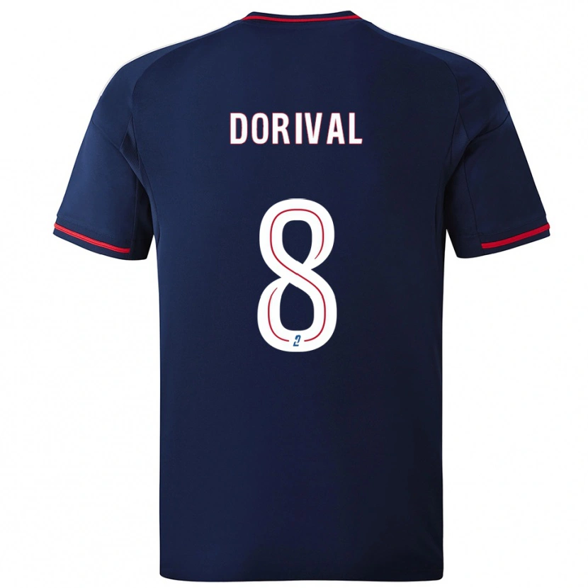 Danxen Enfant Maillot Pierre Dorival #8 Marine Rouge Tenues Extérieur 2025/26 T-Shirt