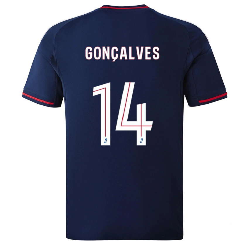 Danxen Enfant Maillot Tiago Gonçalves #14 Marine Rouge Tenues Extérieur 2025/26 T-Shirt