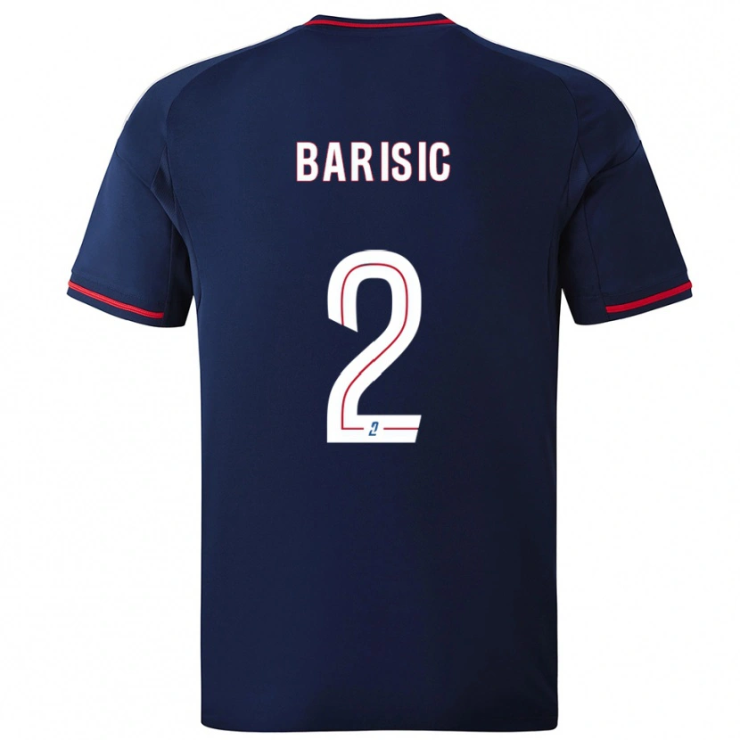 Danxen Enfant Maillot Téo Barišić #2 Marine Rouge Tenues Extérieur 2025/26 T-Shirt