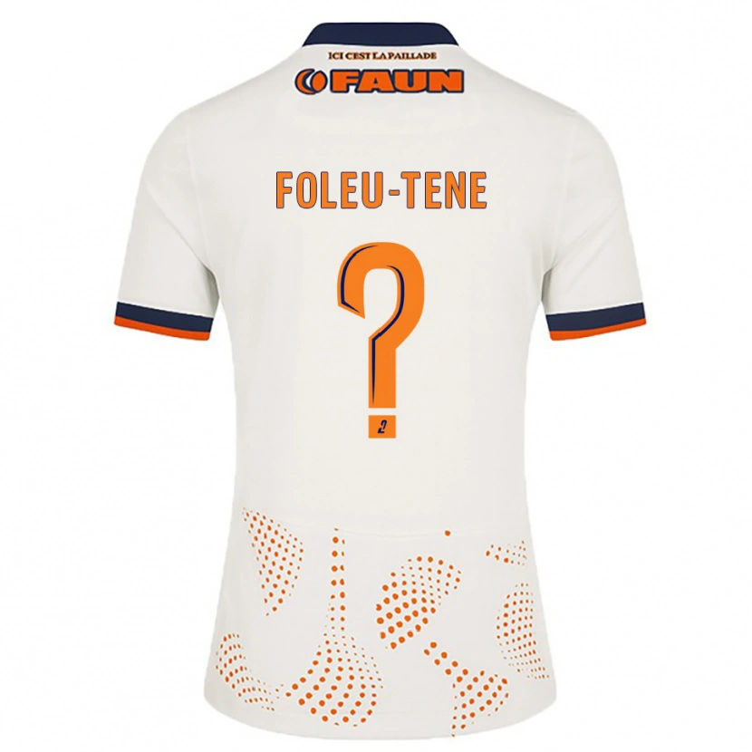Danxen Enfant Maillot Kévin Foleu-Tene #0 Blanc Orange Tenues Extérieur 2025/26 T-Shirt
