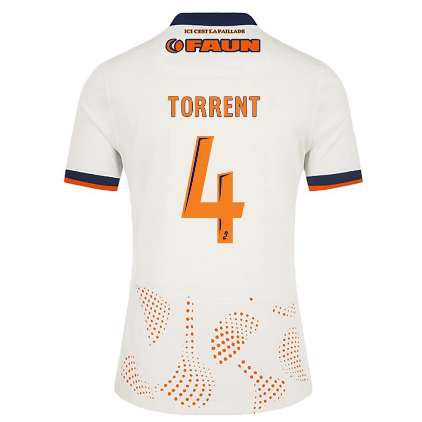 Danxen Enfant Maillot Marion Torrent #4 Blanc Orange Tenues Extérieur 2025/26 T-Shirt