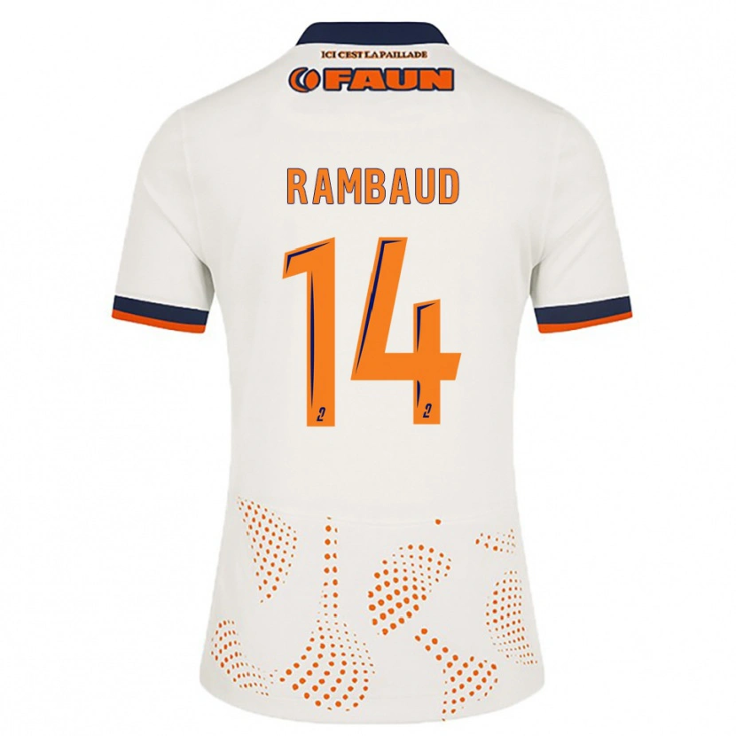 Danxen Enfant Maillot Elisa Rambaud #14 Blanc Orange Tenues Extérieur 2025/26 T-Shirt