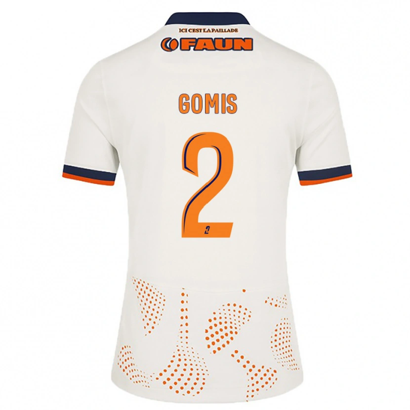 Danxen Enfant Maillot Kabissan Gomis #2 Blanc Orange Tenues Extérieur 2025/26 T-Shirt