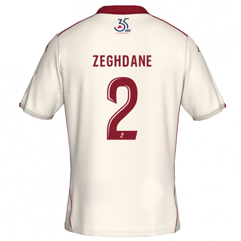 Danxen Enfant Maillot Merwan Zeghdane #2 Blanc Bourgogne Tenues Extérieur 2025/26 T-Shirt