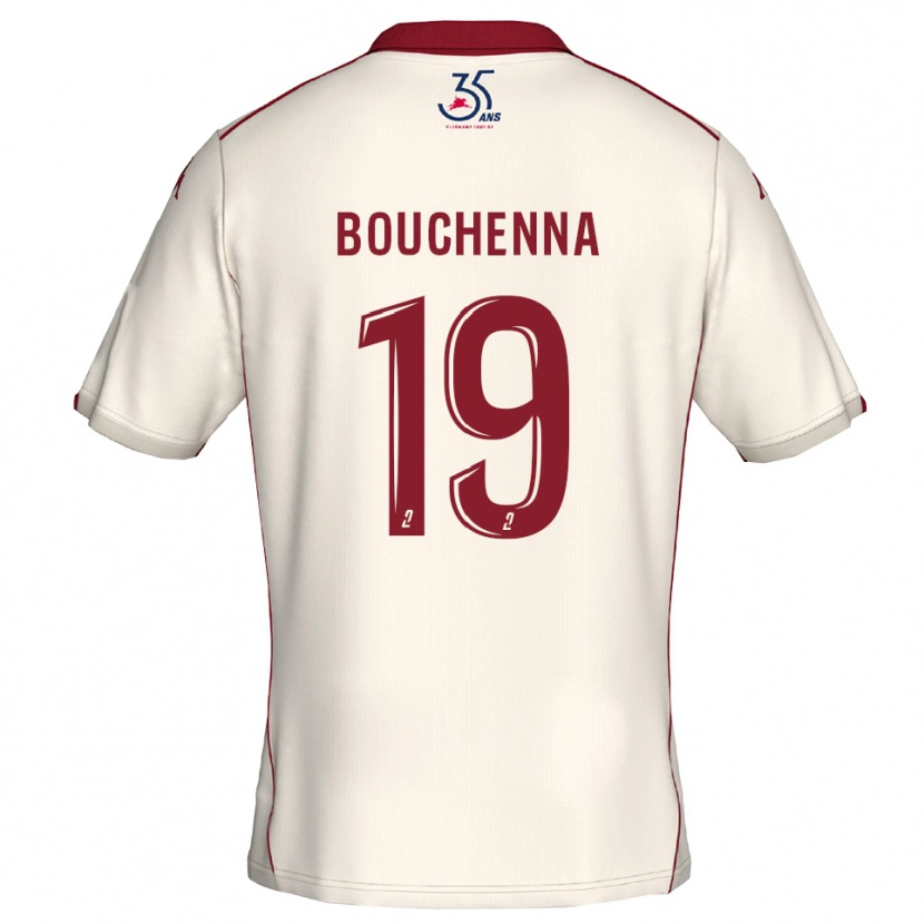 Danxen Enfant Maillot Mohamed-Amine Bouchenna #19 Blanc Bourgogne Tenues Extérieur 2025/26 T-Shirt