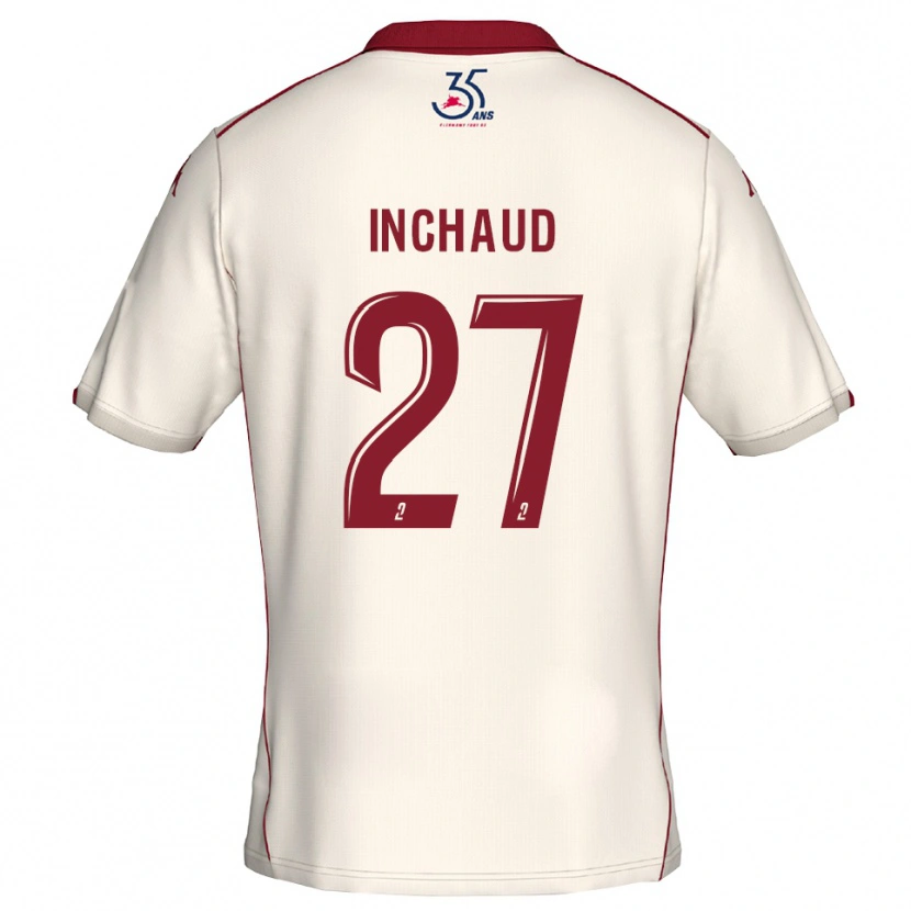 Danxen Enfant Maillot Marks Inchaud #27 Blanc Bourgogne Tenues Extérieur 2025/26 T-Shirt