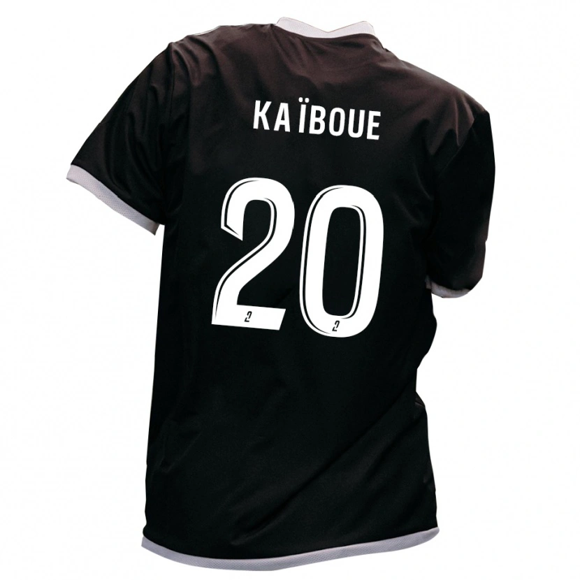 Danxen Enfant Maillot Kylian Kaïboue #20 Noir Or Tenues Extérieur 2025/26 T-Shirt