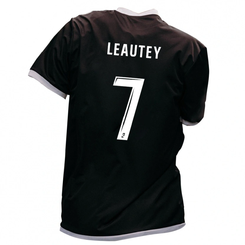 Danxen Enfant Maillot Antoine Leautey #7 Noir Or Tenues Extérieur 2025/26 T-Shirt