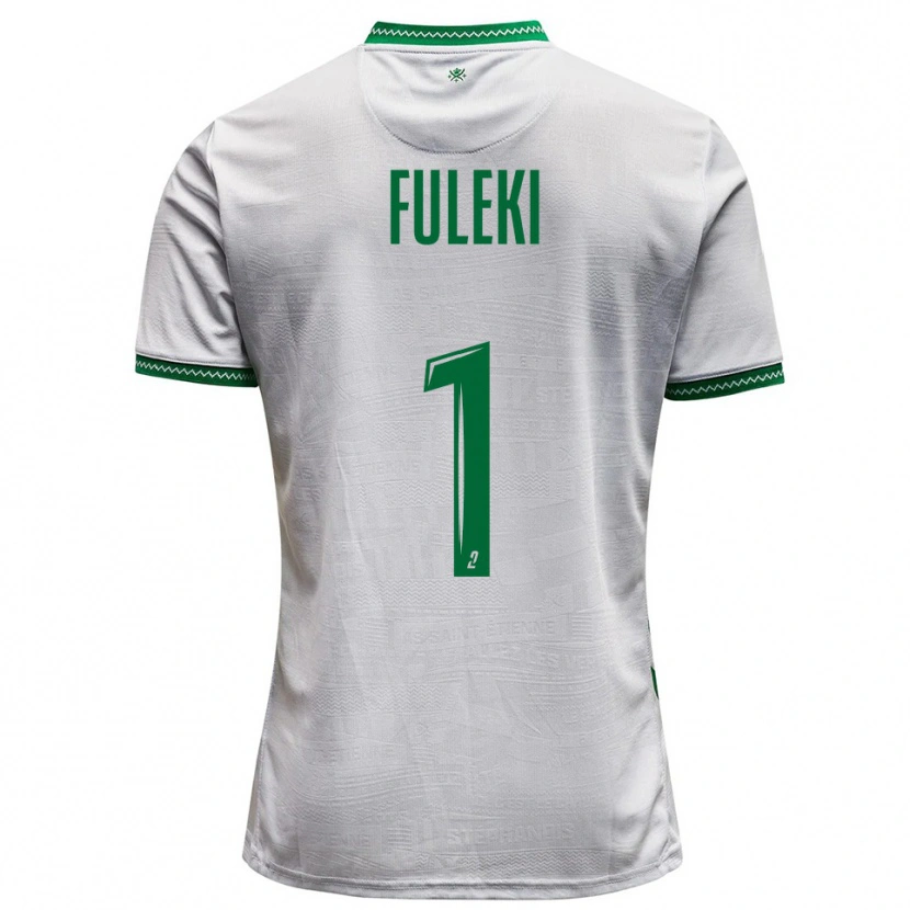 Danxen Enfant Maillot Rafael Fuleki #1 Blanc Vert Tenues Extérieur 2025/26 T-Shirt