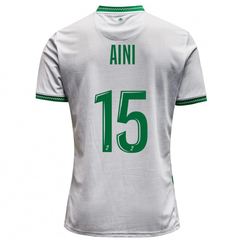 Danxen Enfant Maillot Noham Aini #15 Blanc Vert Tenues Extérieur 2025/26 T-Shirt