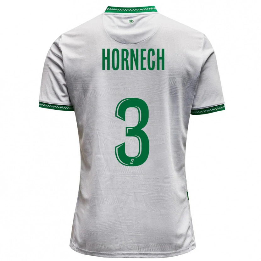 Danxen Enfant Maillot Ewan Hornech #3 Blanc Vert Tenues Extérieur 2025/26 T-Shirt