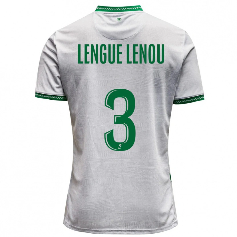 Danxen Enfant Maillot Maxime Lengue Lenou #3 Blanc Vert Tenues Extérieur 2025/26 T-Shirt