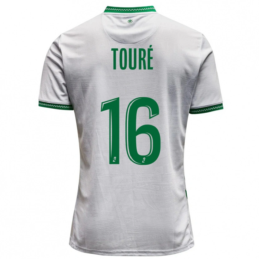 Danxen Enfant Maillot Issiaka Touré #16 Blanc Vert Tenues Extérieur 2025/26 T-Shirt