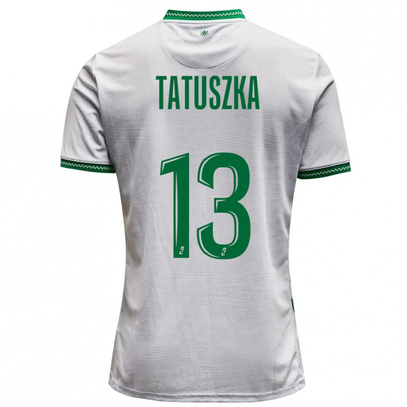 Danxen Enfant Maillot Maxence Tatuszka #13 Blanc Vert Tenues Extérieur 2025/26 T-Shirt