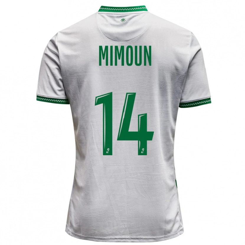 Danxen Enfant Maillot Yanis Mimoun #14 Blanc Vert Tenues Extérieur 2025/26 T-Shirt