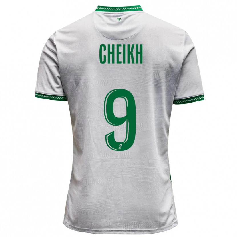 Danxen Enfant Maillot Issam Cheikh #9 Blanc Vert Tenues Extérieur 2025/26 T-Shirt