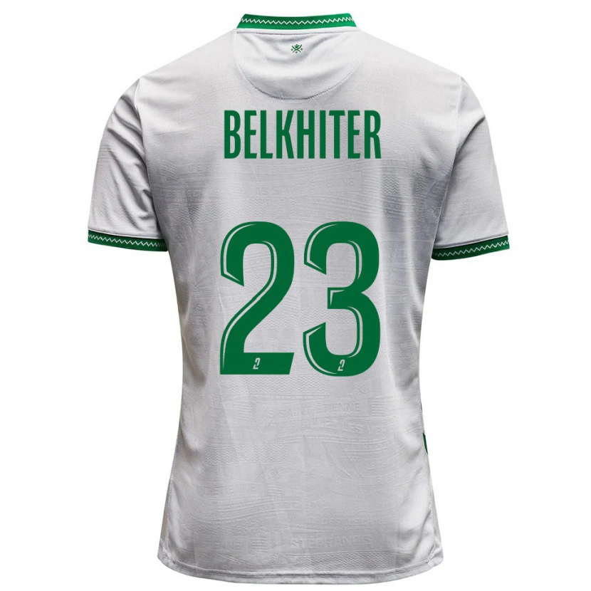 Danxen Enfant Maillot Morgane Belkhiter #23 Blanc Vert Tenues Extérieur 2025/26 T-Shirt