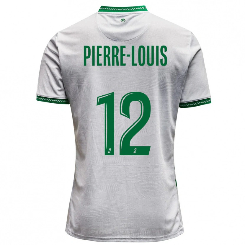 Danxen Enfant Maillot Amandine Pierre-Louis #12 Blanc Vert Tenues Extérieur 2025/26 T-Shirt