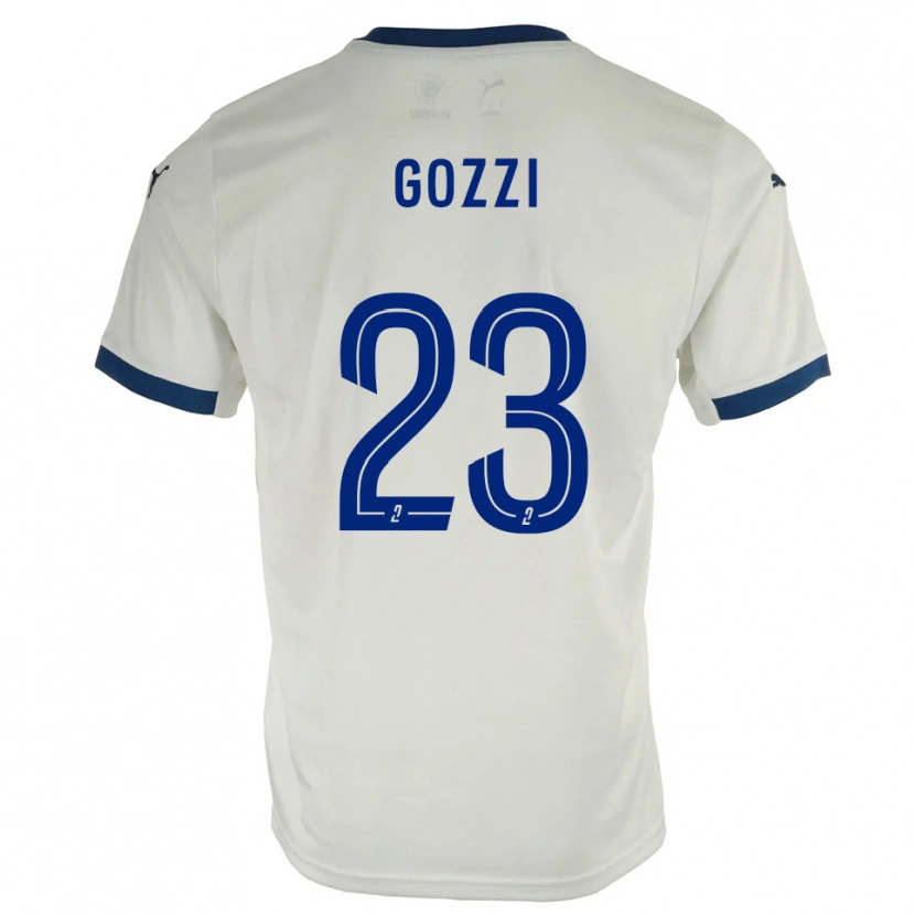 Danxen Enfant Maillot Paolo Gozzi #23 Blanc Bleu Tenues Extérieur 2025/26 T-Shirt