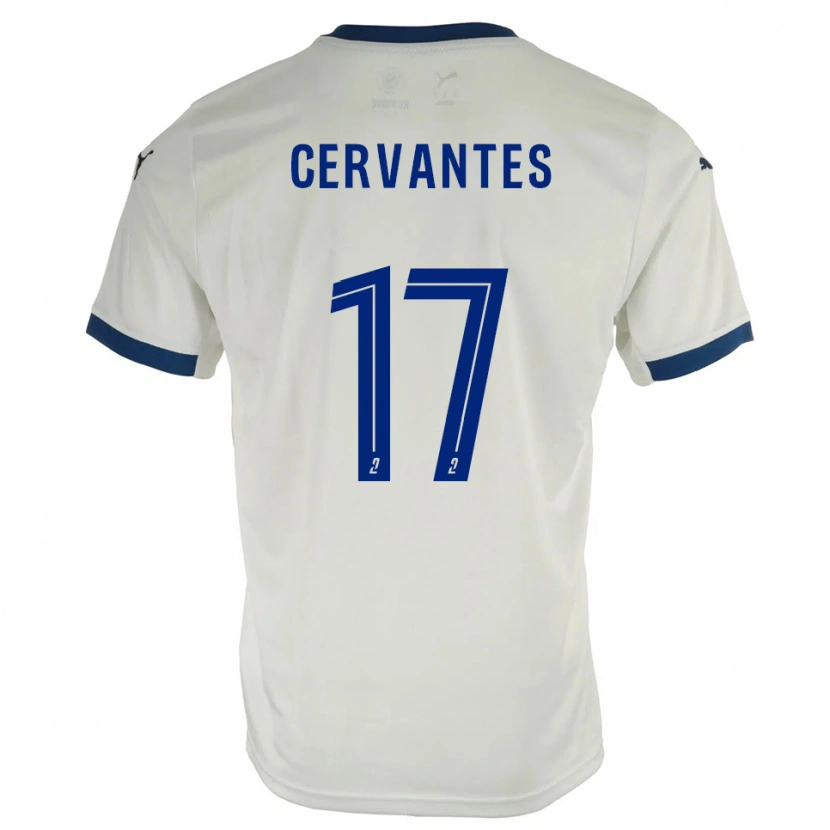 Danxen Enfant Maillot Noa Cervantes #17 Blanc Bleu Tenues Extérieur 2025/26 T-Shirt