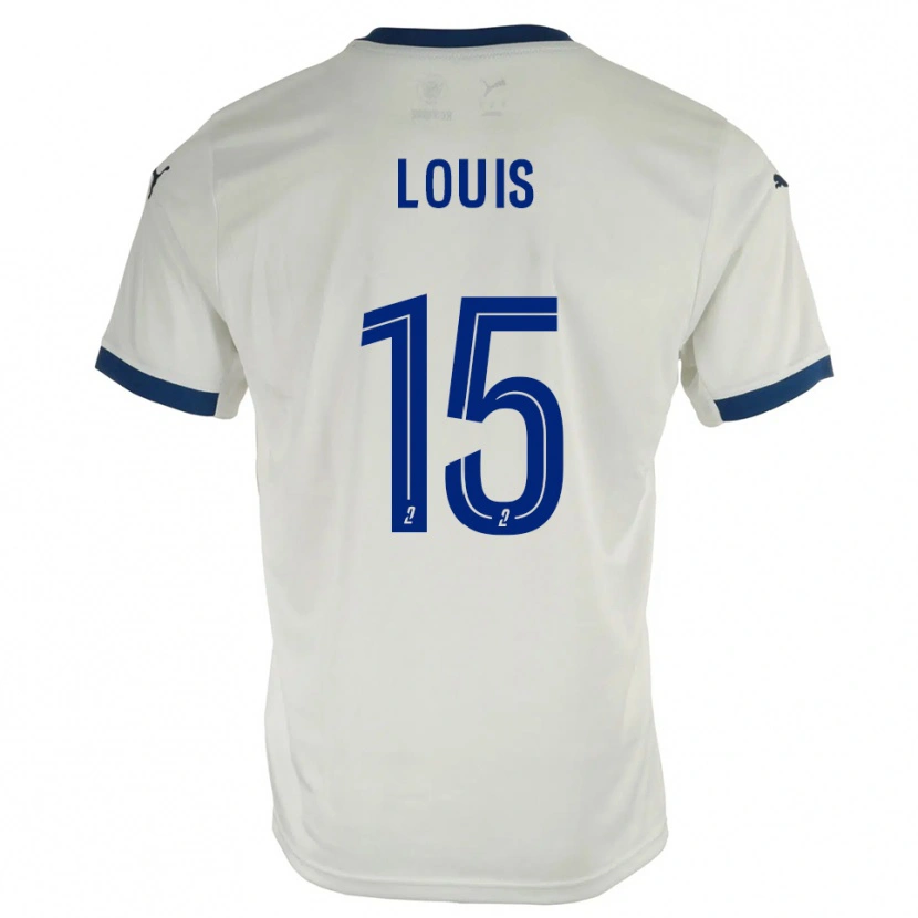Danxen Enfant Maillot Thémis Louis #15 Blanc Bleu Tenues Extérieur 2025/26 T-Shirt