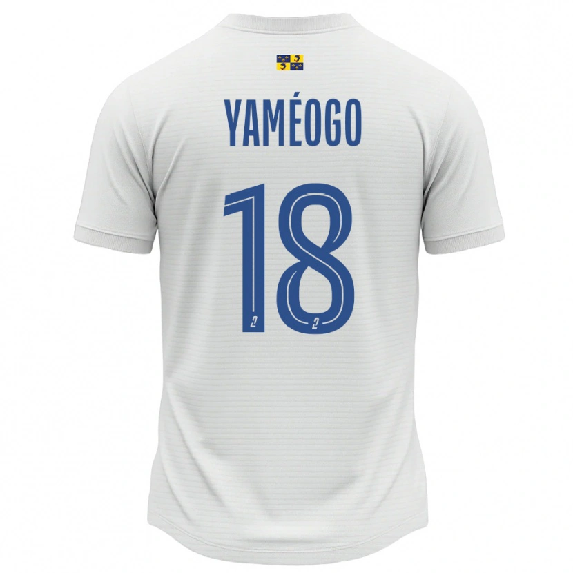 Danxen Enfant Maillot Bachirou Yaméogo #18 Blanc Bleu Tenues Extérieur 2025/26 T-Shirt