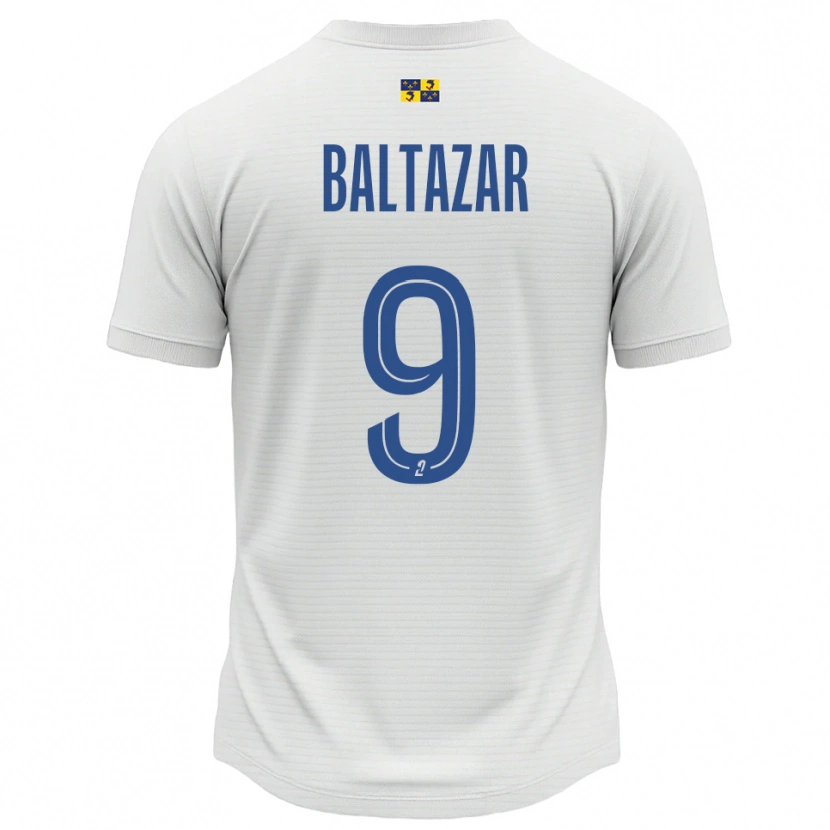 Danxen Enfant Maillot Jarod Baltazar #9 Blanc Bleu Tenues Extérieur 2025/26 T-Shirt
