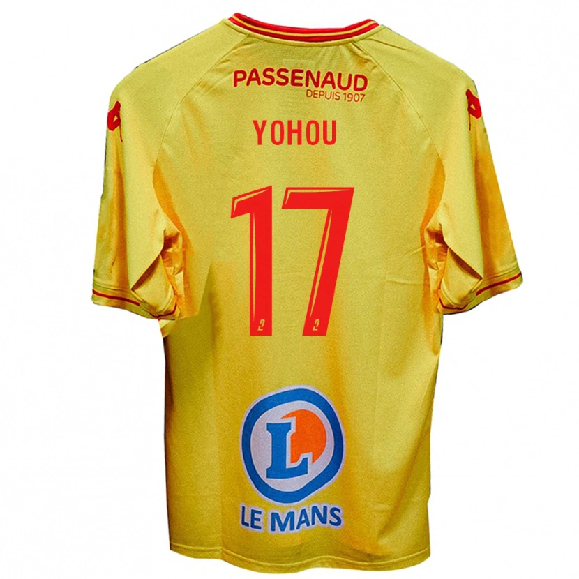 Danxen Enfant Maillot Samuel Yohou #17 Jaune Tenues Extérieur 2025/26 T-Shirt