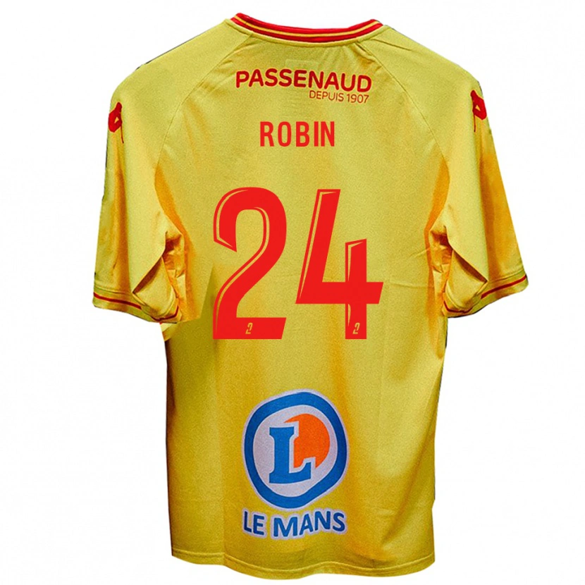Danxen Enfant Maillot Milan Robin #24 Jaune Tenues Extérieur 2025/26 T-Shirt