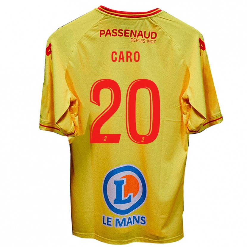 Danxen Enfant Maillot Titouan Caro #20 Jaune Tenues Extérieur 2025/26 T-Shirt