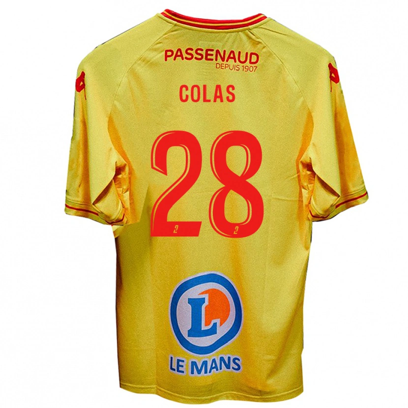 Danxen Enfant Maillot Erwan Colas #28 Jaune Tenues Extérieur 2025/26 T-Shirt