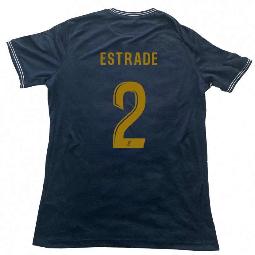 Danxen Enfant Maillot Alexandre Estrade #2 Marine Or Tenues Extérieur 2025/26 T-Shirt