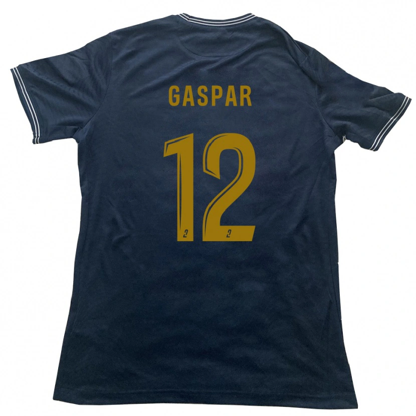 Danxen Enfant Maillot Jordy Gaspar #12 Marine Or Tenues Extérieur 2025/26 T-Shirt