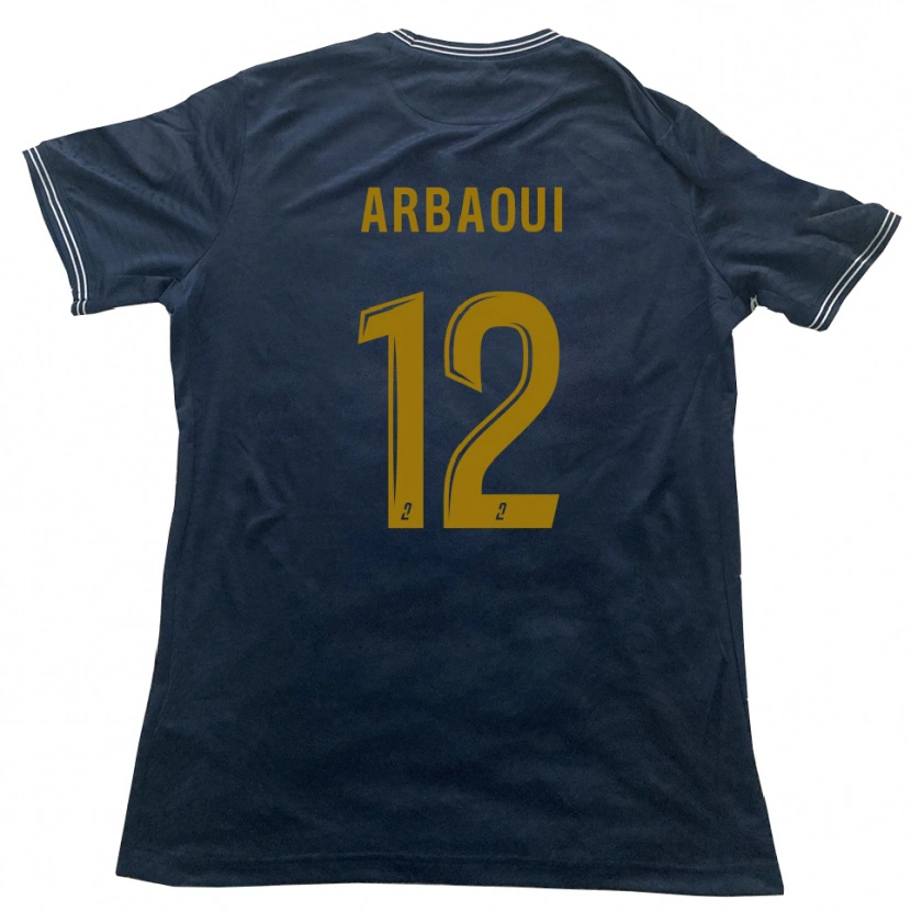 Danxen Enfant Maillot Walid Arbaoui #12 Marine Or Tenues Extérieur 2025/26 T-Shirt