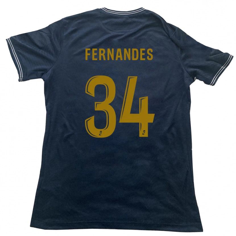 Danxen Enfant Maillot Alexandre Fernandes #34 Marine Or Tenues Extérieur 2025/26 T-Shirt