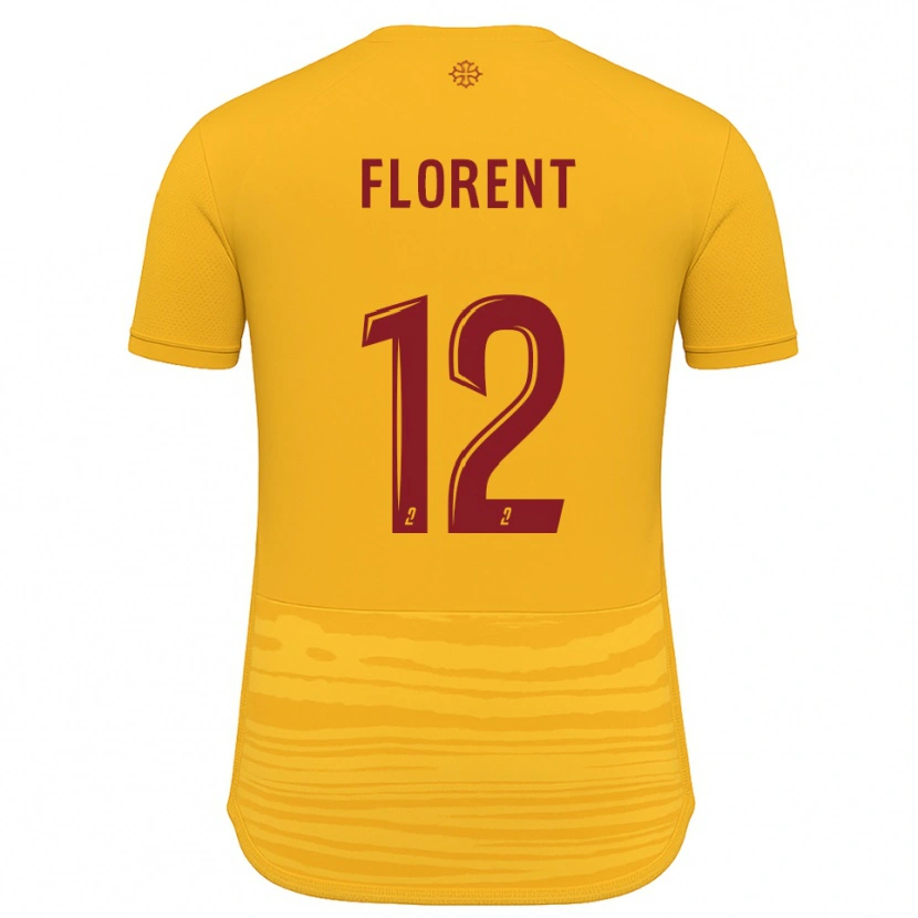 Danxen Enfant Maillot Valentin Florent #12 Orange Bourgogne Tenues Extérieur 2025/26 T-Shirt