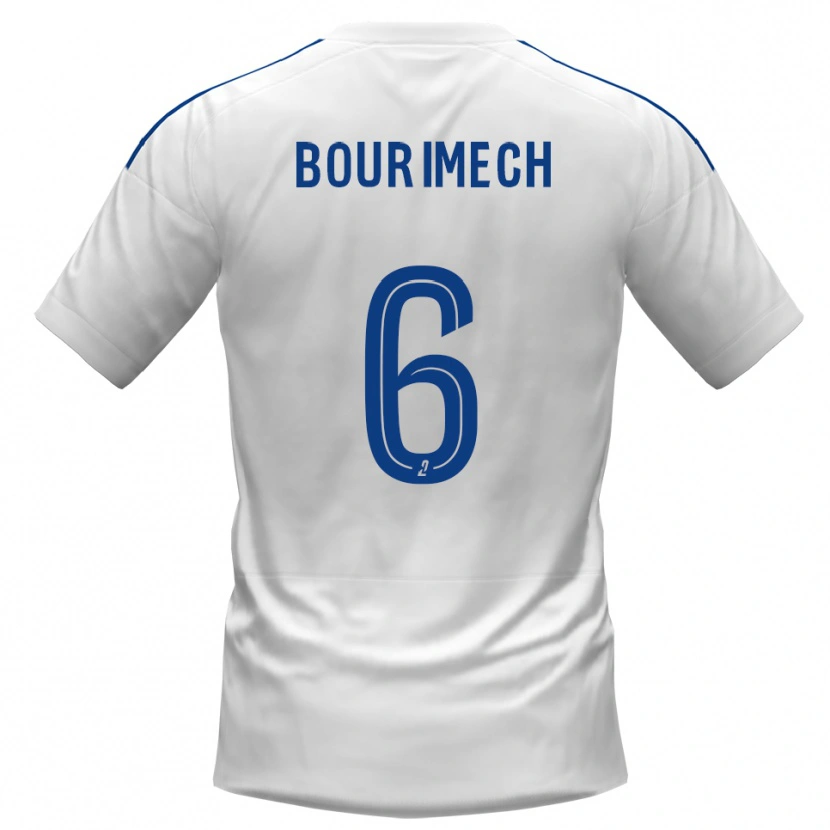 Danxen Enfant Maillot Ilyes Bourimech #6 Blanc Bleu Tenues Extérieur 2025/26 T-Shirt