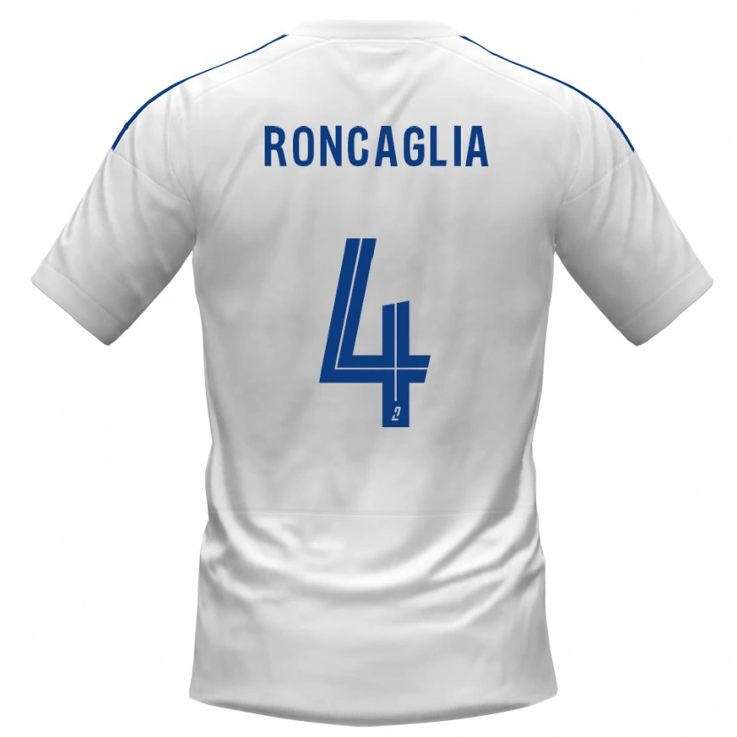 Danxen Enfant Maillot Anthony Roncaglia #4 Blanc Bleu Tenues Extérieur 2025/26 T-Shirt