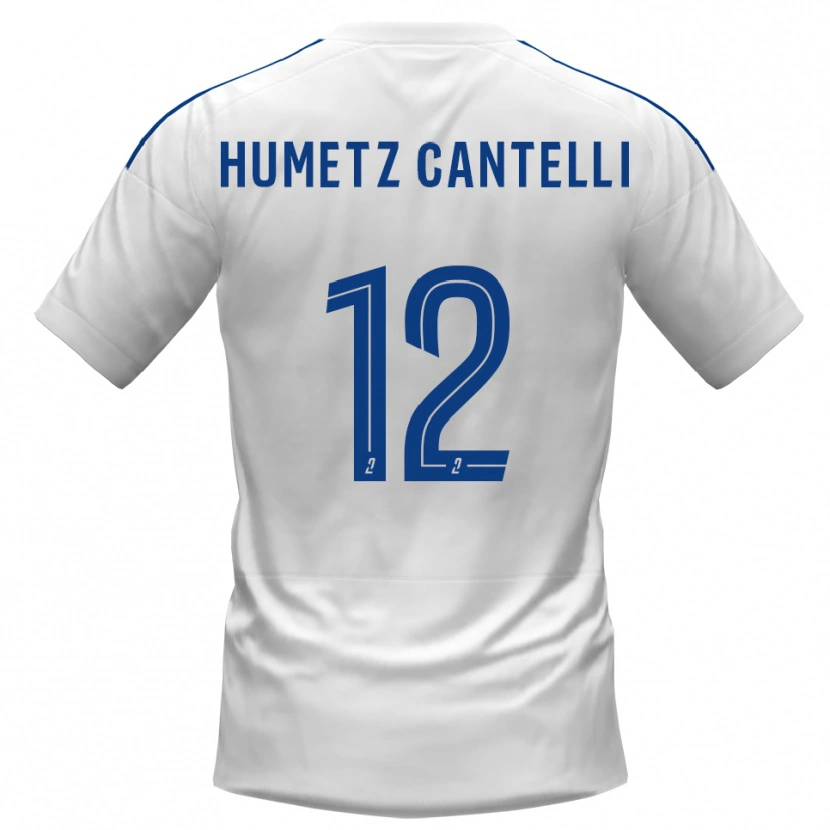 Danxen Enfant Maillot Ange Humetz Cantelli #12 Blanc Bleu Tenues Extérieur 2025/26 T-Shirt