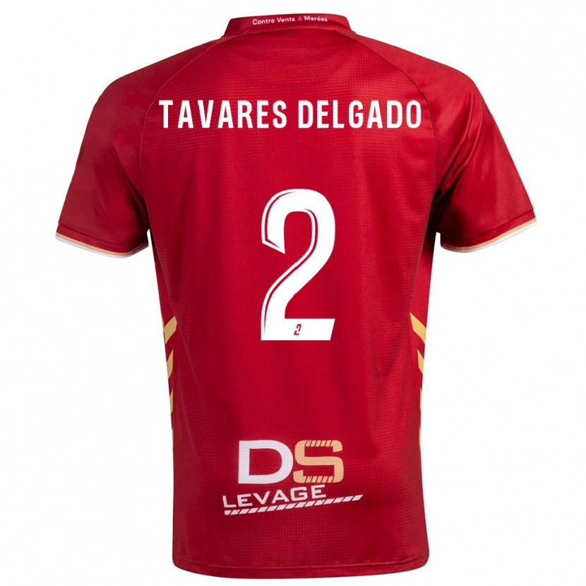 Danxen Enfant Maillot Rony Tavares Delgado #2 Bourgogne Or Tenues Extérieur 2025/26 T-Shirt