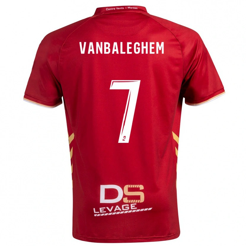 Danxen Enfant Maillot Martin Vanbaleghem #7 Bourgogne Or Tenues Extérieur 2025/26 T-Shirt