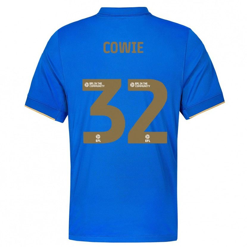 Danxen Homme Maillot Abbie Cowie #32 Bleu Or Tenues Domicile 2025/26 T-Shirt