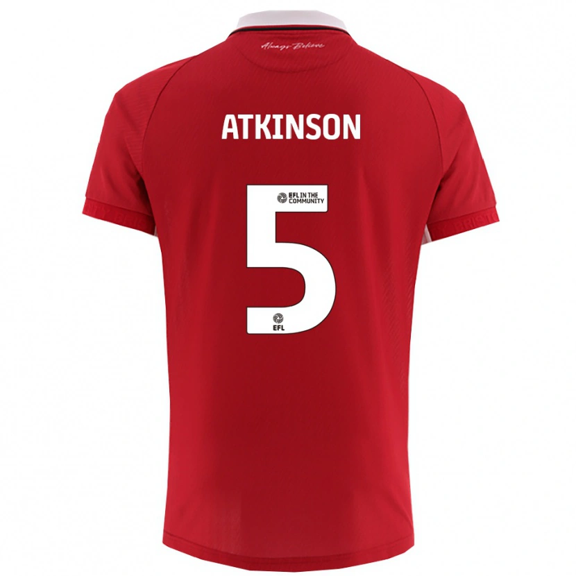 Danxen Homme Maillot Rob Atkinson #5 Blanc Rouge Tenues Domicile 2025/26 T-Shirt