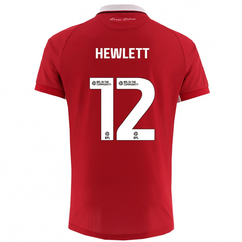Danxen Homme Maillot Callum Hewlett #12 Blanc Rouge Tenues Domicile 2025/26 T-Shirt