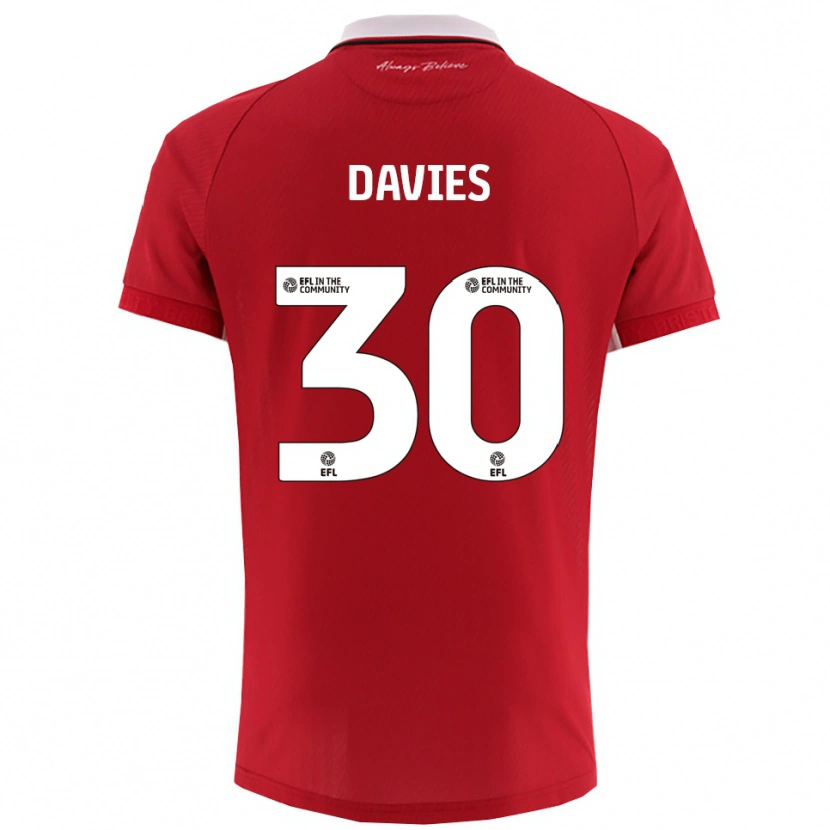 Danxen Homme Maillot Yasmin Davies #30 Blanc Rouge Tenues Domicile 2025/26 T-Shirt